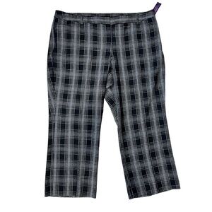Lane Bryant Womens Black White Plaid Houston Classic Trouser New With Tags 26